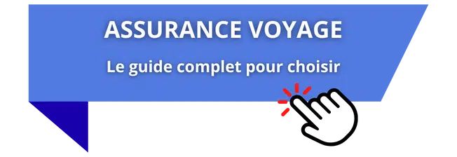 Bannière bleu clair invitant à la lecture du guide pour choisir l'assurance santé et voyage.
